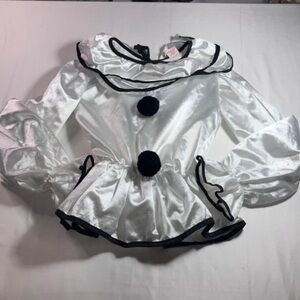 🤡 Vintage Retro Clowncore 1980’s Pierrot Satin Clown Costume Set Kids-Size L